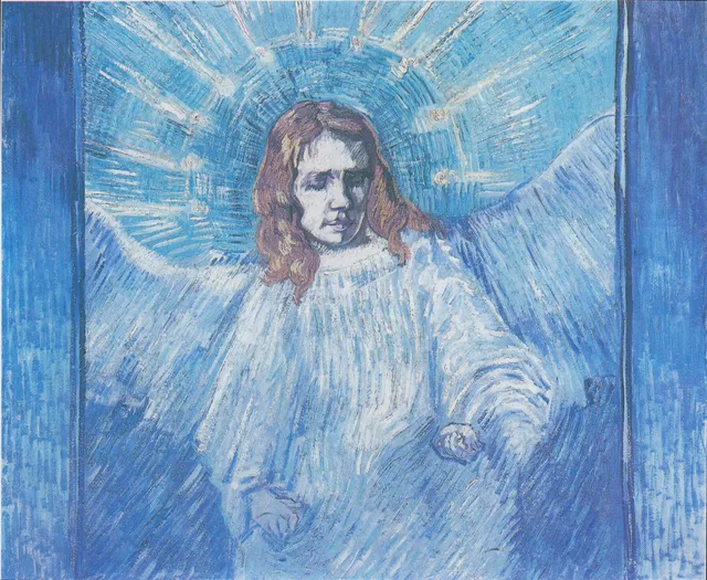 **Half-figure of an Angel (after Rembrandt)**

Vincent van Gogh
[Source](https://www.rawpixel.com/image/9975312/image-face-person-art)