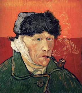 **Self-Portrait with Bandaged Ear and Pipe (1889)**

Vincent van Gogh
[Source](https://www.rawpixel.com/image/3865929/illustration-image-art-vincent-van-gogh-people)