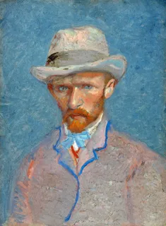 **Self-Portrait with a Gray Straw Hat (1887)**

Vincent van Gogh
[Source](https://www.rawpixel.com/image/3868945/illustration-image-art-vincent-van-gogh-people)