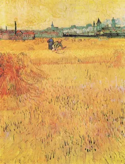 **Wheat field with View of Arles (1888)**

Vincent van Gogh
[Source](https://www.rawpixel.com/image/3864907/illustration-image-art-vincent-van-gogh-person)