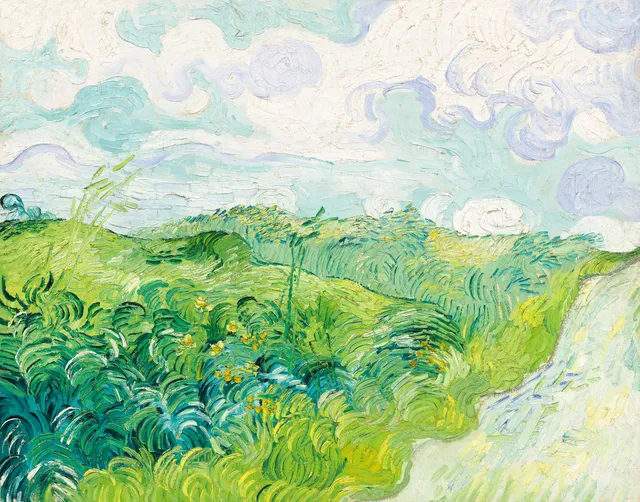 **Green Wheat Fields, Auvers (1890)**

Vincent van Gogh
[Source](https://www.rawpixel.com/image/930533/green-wheat-fields-auvers-van-gogh)