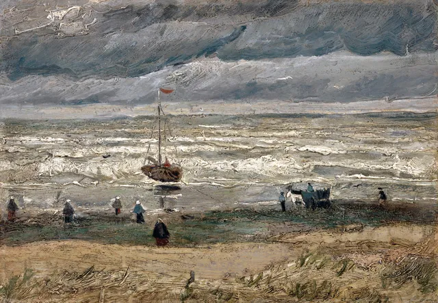 **Beach at Scheveningen in Stormy Weather (1882)**

Vincent van Gogh
[Source](https://www.rawpixel.com/image/3865545/illustration-image-art-vincent-van-gogh)