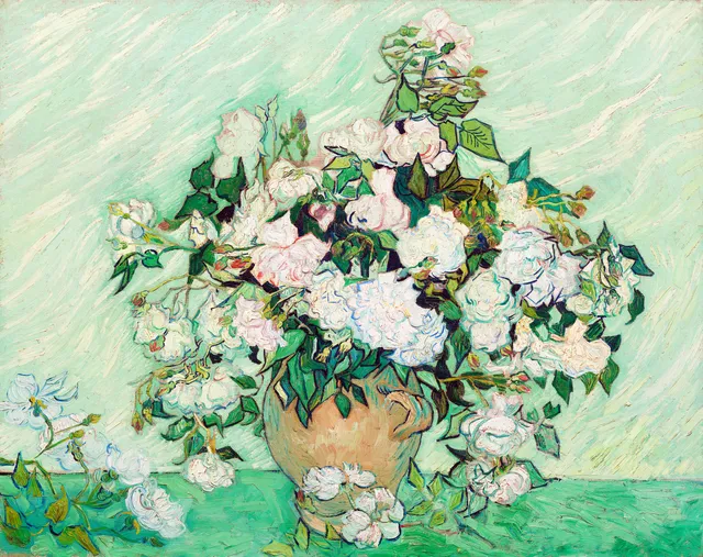 **Roses (1890)**

Vincent van Gogh
[Source](https://www.rawpixel.com/image/930531/roses-van-gogh)