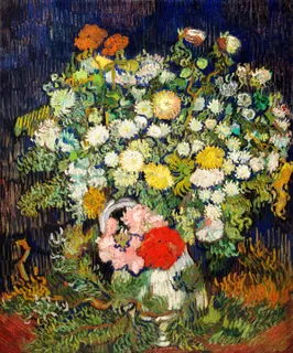 **Bouquet of Flowers in a Vase (1890)**

Vincent van Gogh
[Source](https://www.rawpixel.com/image/537414/free-illustration-image-van-gogh-still-life)