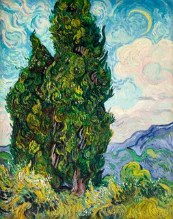 **Cypresses (1889)**

Vincent van Gogh
[Source](https://www.rawpixel.com/image/537391/free-illustration-image-van-gogh-vintage)