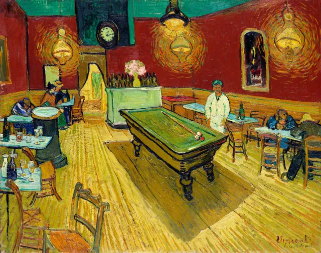 **Le café de nuit (The Night Café) (1888)**

Vincent van Gogh
[Source](https://www.rawpixel.com/image/537428/free-illustration-image-van-gogh-cafe)