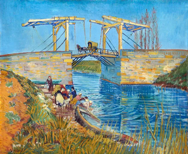 **The Langlois Bridge at Arles with Women Washing (1888)**

Vincent van Gogh
[Source](https://www.rawpixel.com/image/3868269/illustration-image-art-vincent-van-gogh)