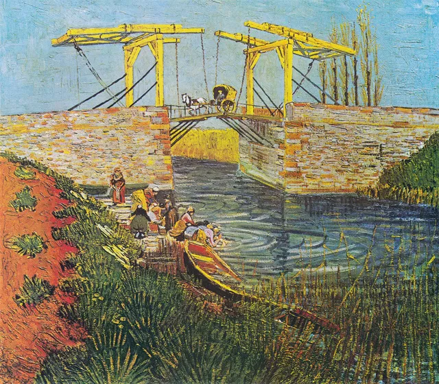 **The Langlois Bridge at Arles with Women Washing (1888)**

Vincent van Gogh
[Source](https://www.rawpixel.com/image/3868866/illustration-image-art-vincent-van-gogh)