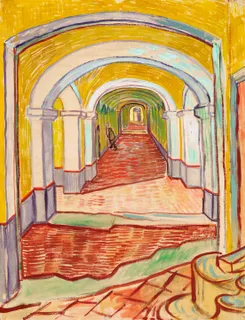 **Corridor in the Asylum (1889)**

Vincent van Gogh
[Source](https://www.rawpixel.com/image/537386/free-illustration-image-van-gogh-the-met-vincent)