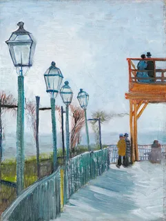 **Terrace and Observation Deck at the Moulin de Blute-Fin, Montmartre (1887)**

Vincent van Gogh
[Source](https://www.rawpixel.com/image/537439/free-illustration-image-van-gogh-montmartre)