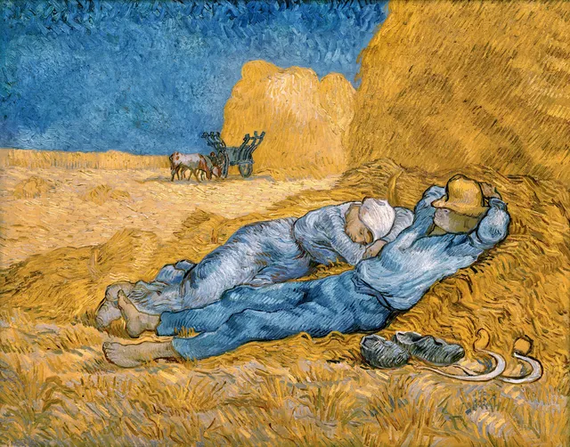 **The Siesta (1890)**

Vincent van Gogh
[Source](https://www.rawpixel.com/image/3868351/illustration-image-art-vincent-van-gogh-people)